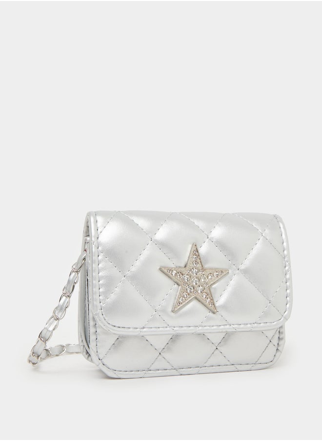 Styli Styli Embellished Crossbody Bag with Chain Strap  - Image 1