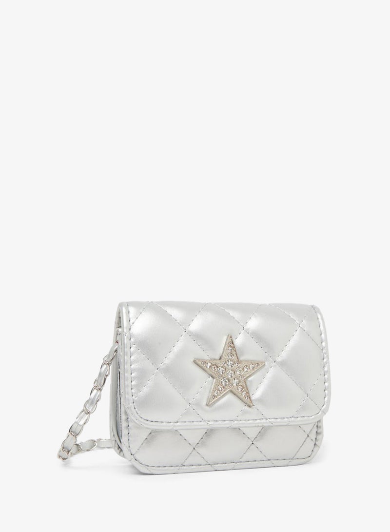 Styli Embellished Crossbody Bag with Chain Strap - Image 1