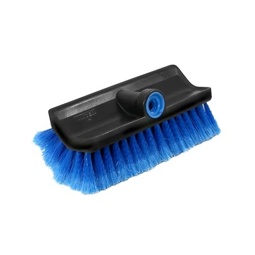 Unger Professional Lock-On HydroPower 10” Bi-Level Soft Wash Brush, Compatible with Waterflow Poles, Outdoor Cleaning Supplies, Great for Patios, Siding, Windows, Cars, and Boats - Image 1