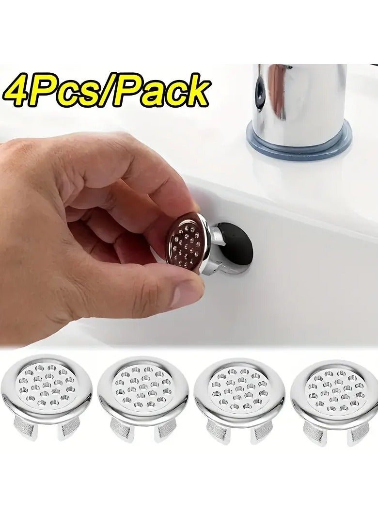 Goolsky 4pcs Plastic Overflow Rings for Kitchen & Bathroom Sinks - Decorative Basin Trim Accessories  - Image 1