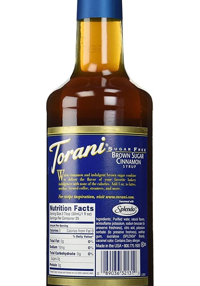 Torani Sugar Free Brown Sugar Cinnamon Syrup 25.4 fl oz - Image 2