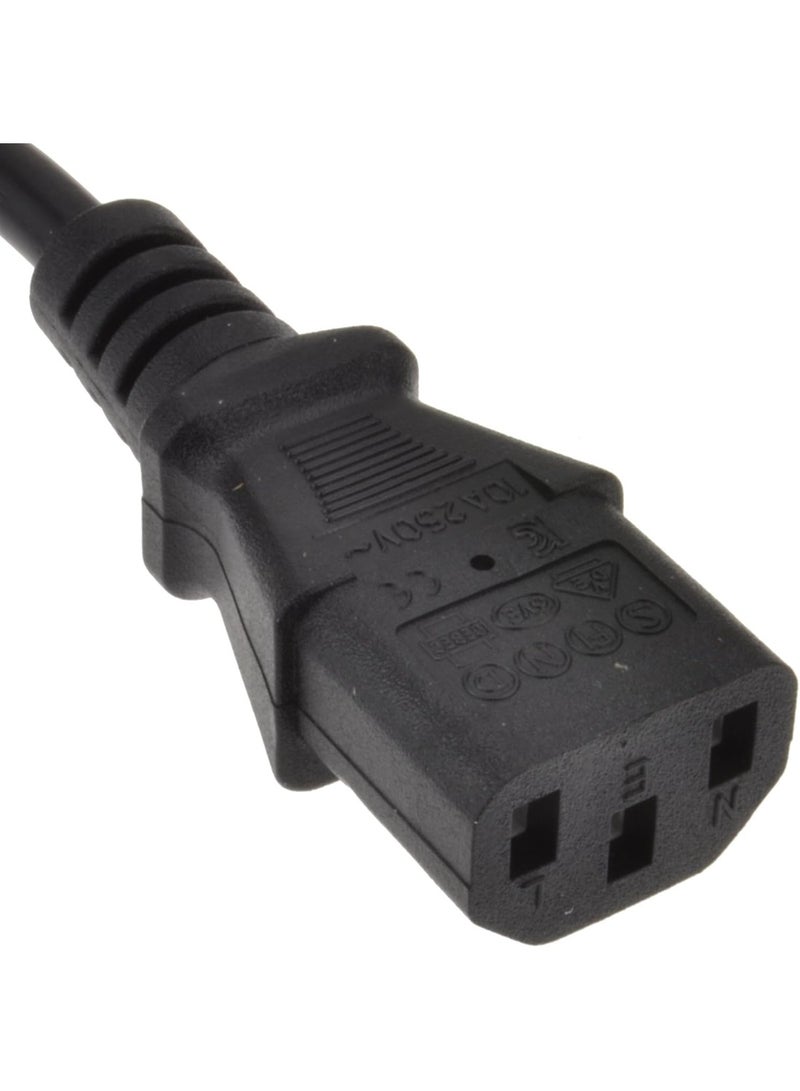 كابل تمديد طاقة IEC ذكر إلى أنثى لوصلات UPS C14 إلى C13 – طول 1 متر أسود (مجدّد) - Image 3