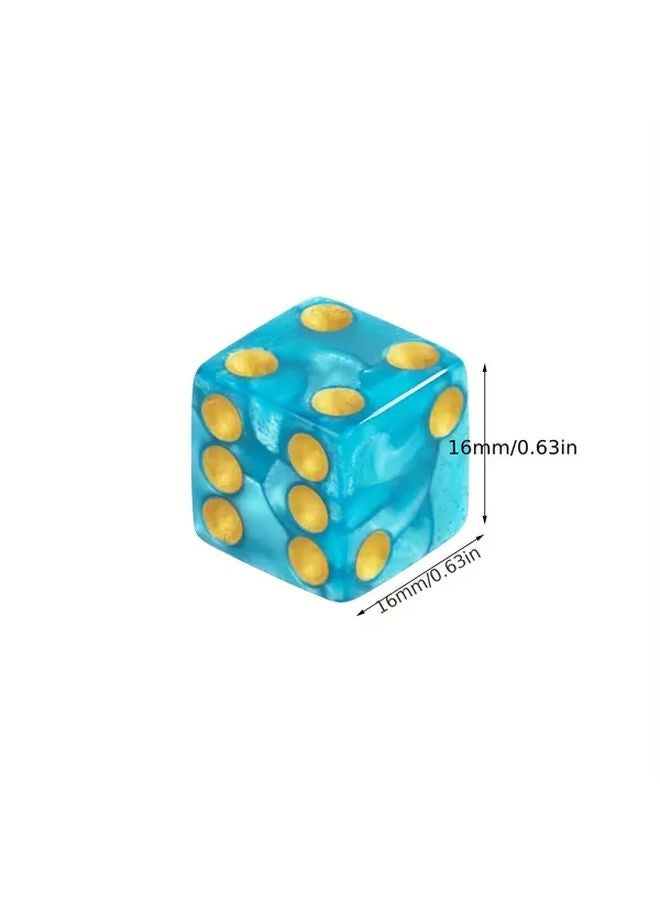 مجموعة النرد الخضراء 18 قطرة، نرد سداسي الجوانب D6 مقاس 16 مم مع حقيبة - Image 3