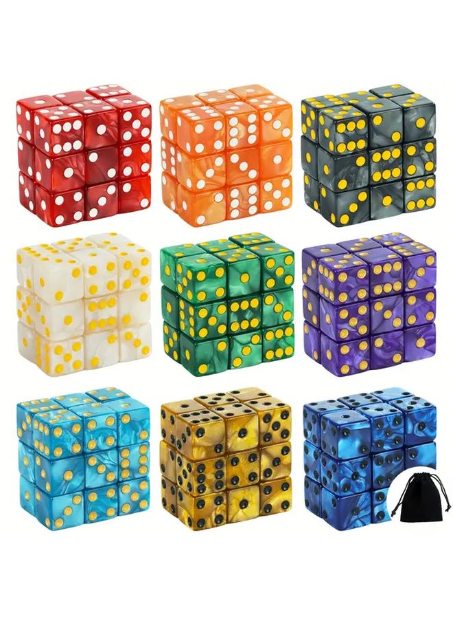 مجموعة النرد الخضراء 18 قطرة، نرد سداسي الجوانب D6 مقاس 16 مم مع حقيبة - Image 2