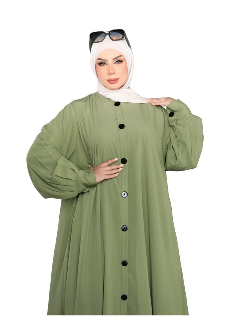 Generic - Abaya Crepe abaya without a veil, one size, fits up to 120 kilos for women - Image 1