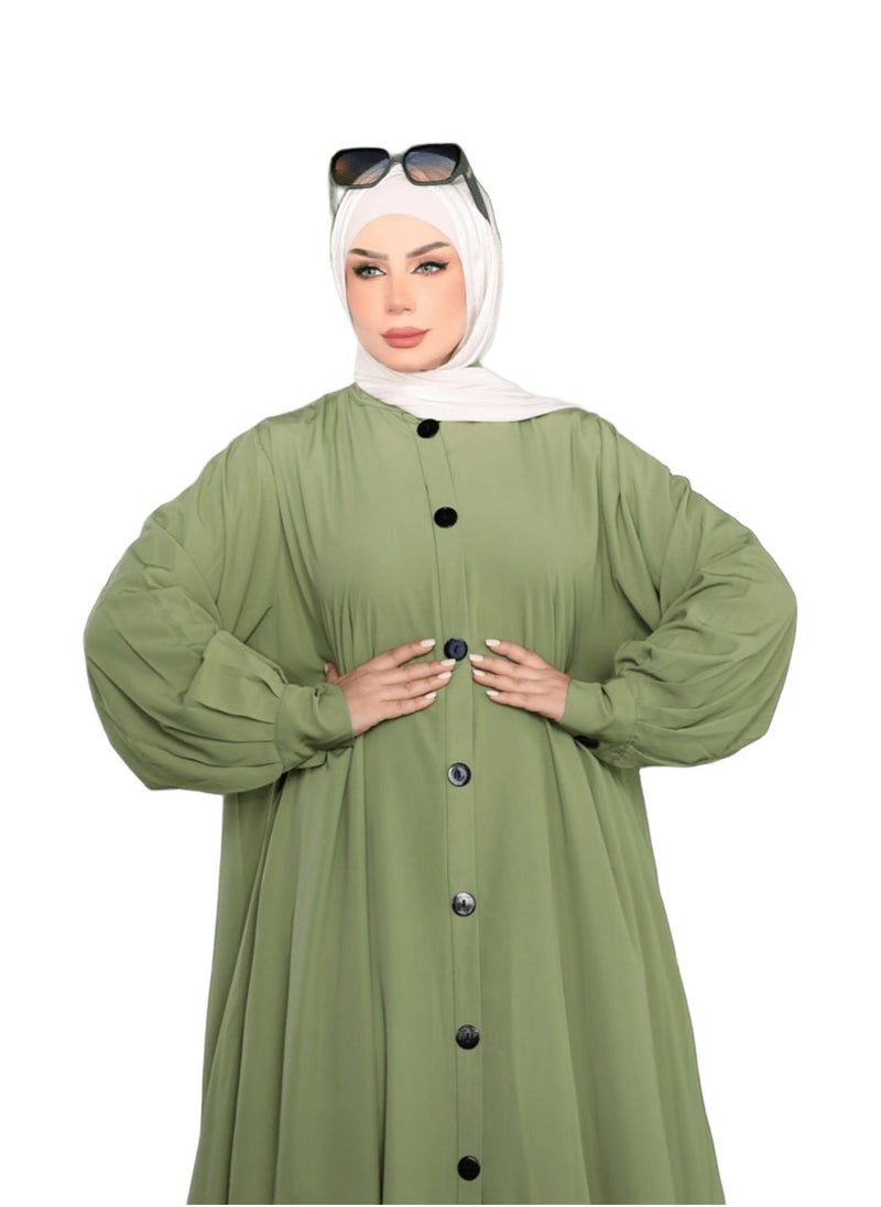 Generic - Abaya Crepe abaya without a veil, one size, fits up to 120 kilos for women - Image 1