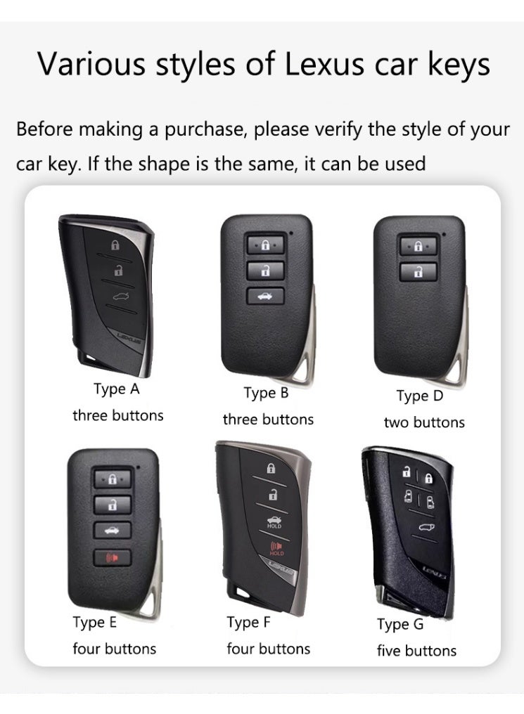 LEXUS High end car key protection cover suitable for Lexus ES200 ES300H RX300 RX350HNX260570270 genuine cowhide and zinc alloy car key shell case - Image 3