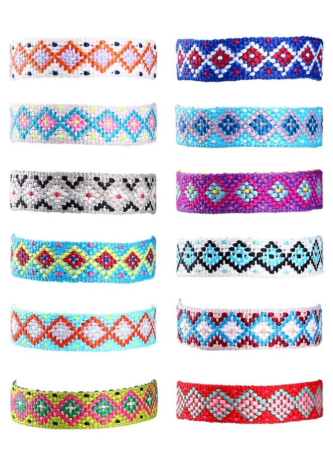 سمر لوف مجموعة من 12 قطعة من أساور الكاحل المضفرة الملونة لأفضل صديقة، للنساء، الفتيات، المراهقات، مناسبة لحفلات الشاطئ على الطراز البوهيمي، طقم أساور صداقة منسوجة - مجموعة أساور كاحل قابلة للتعديل والتمدد (12 قطعة بتصميم لطيف) - Image 1