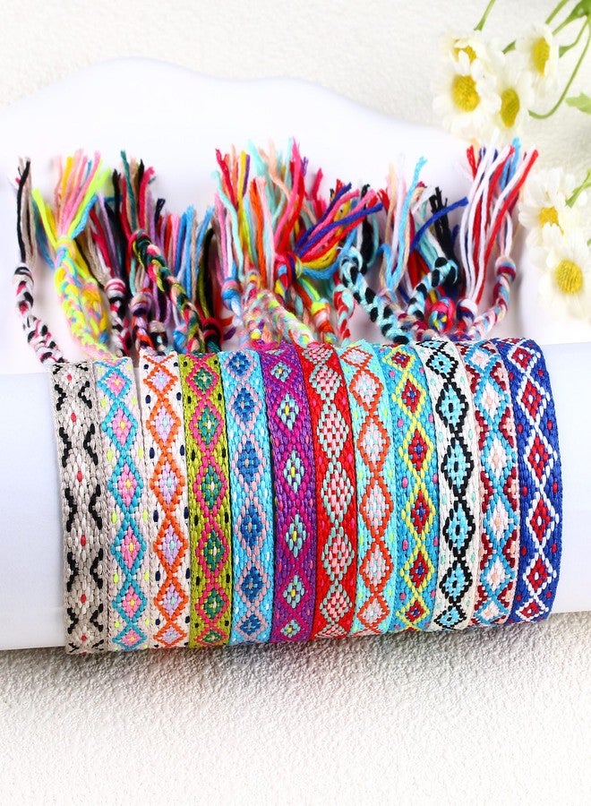 سمر لوف مجموعة من 12 قطعة من أساور الكاحل المضفرة الملونة لأفضل صديقة، للنساء، الفتيات، المراهقات، مناسبة لحفلات الشاطئ على الطراز البوهيمي، طقم أساور صداقة منسوجة - مجموعة أساور كاحل قابلة للتعديل والتمدد (12 قطعة بتصميم لطيف) - Image 3