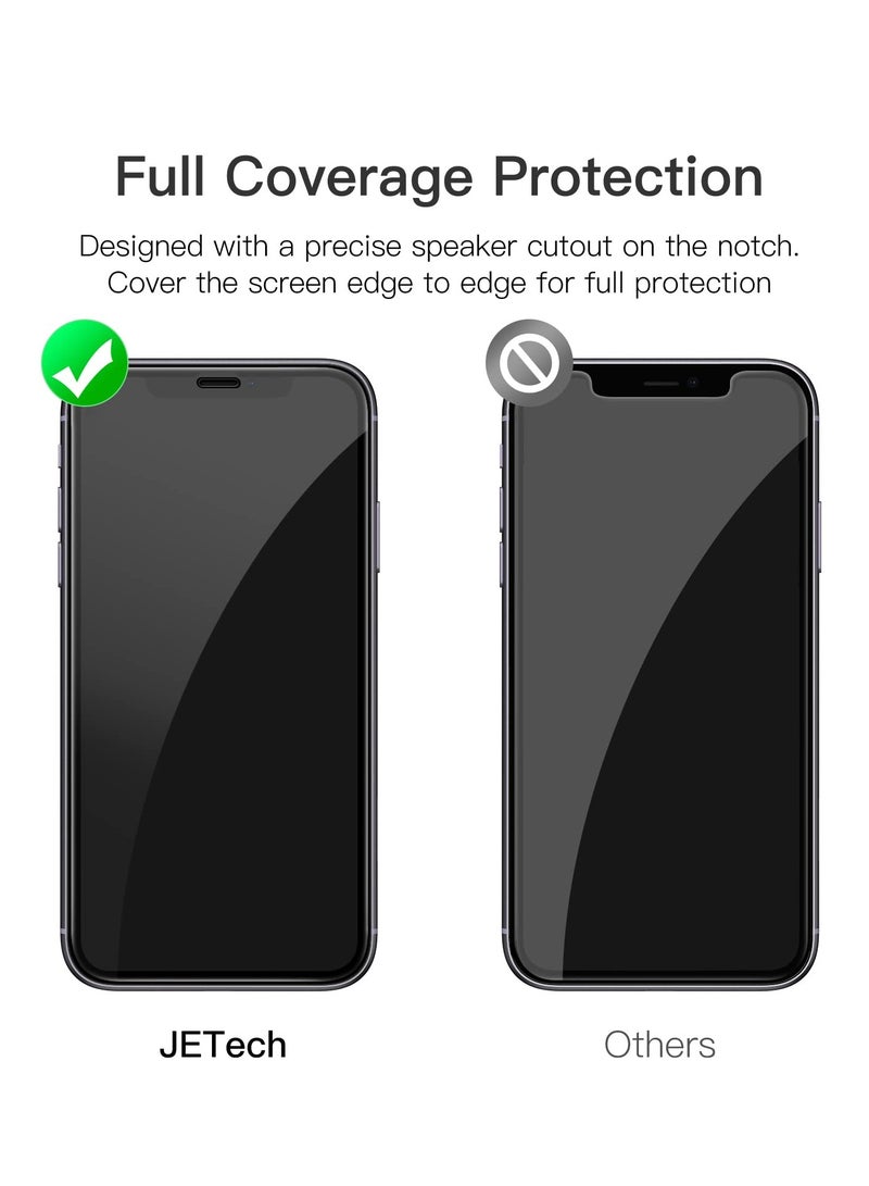 جي تيك واقي شاشة بتغطية كاملة لهاتف Iphone 11 وXr مقاس 6.1 بوصة، طبقة من الزجاج المقوى بحافة سوداء مع حافظة أدوات سهلة التركيب، صديقة للبيئة، شفافة عالية الدقة، 3 عبوات - Image 2