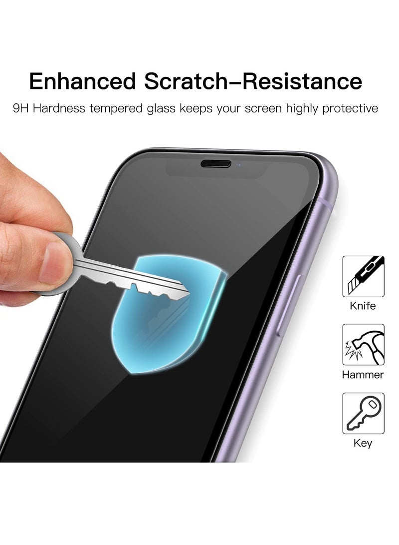 جي تيك واقي شاشة بتغطية كاملة لهاتف Iphone 11 وXr مقاس 6.1 بوصة، طبقة من الزجاج المقوى بحافة سوداء مع حافظة أدوات سهلة التركيب، صديقة للبيئة، شفافة عالية الدقة، 3 عبوات - Image 5