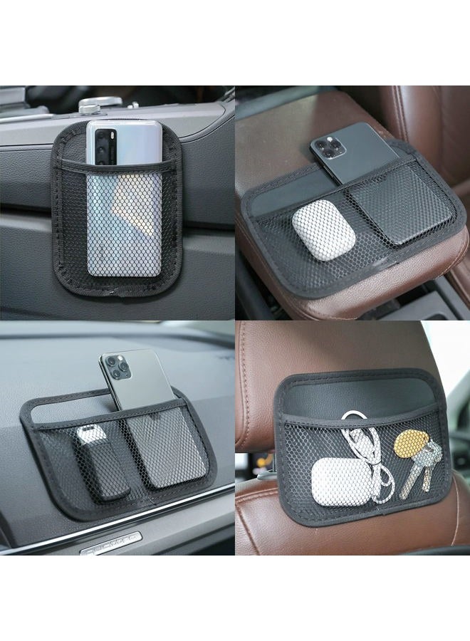 INNOLIFE Car Net Pocket Side Clutter Scattered Storage Phone Holder Strong Paste Organizer 8"x5.75"(3pcs L, 1pcs S) - Image 5