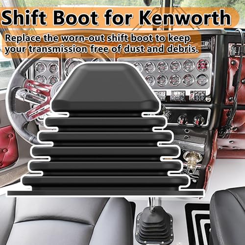 Sporthfish 924-5405 Automatic/Manual Transmission Shift Boot Compatible with Kenworth T & W Series 1999-2010, K04279 Shifter Boot Cover Square - Image 3
