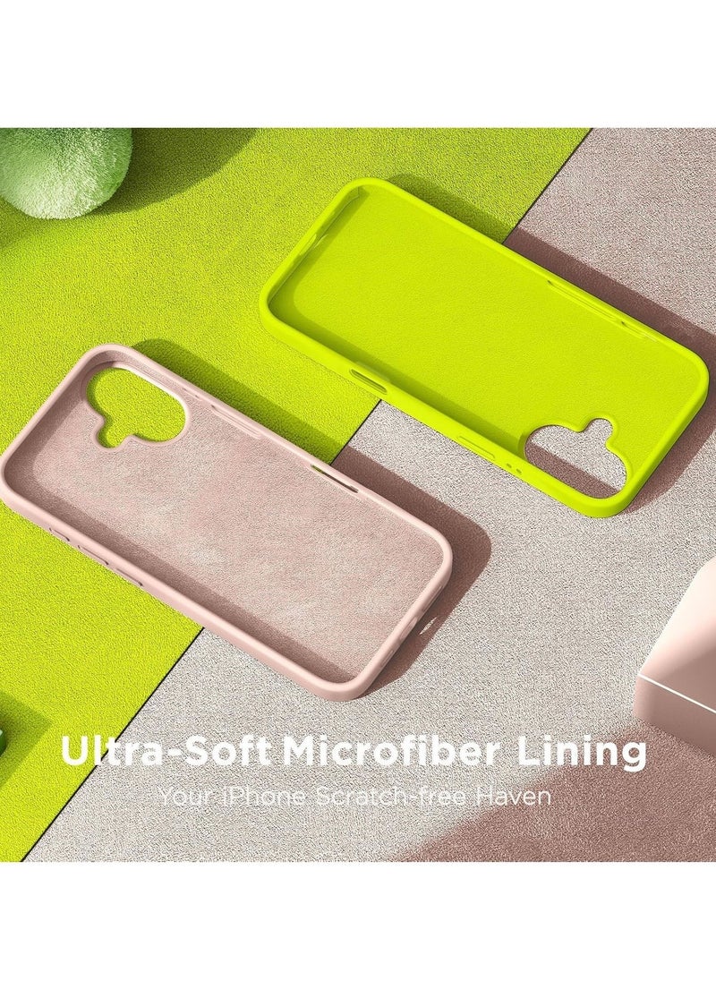 JAJEEK "Premium Soft Liquid Silicone Case for iPhone 16 – Silky Soft Touch Full-Body Protective Bumper (Sandy Pink)" - Image 5