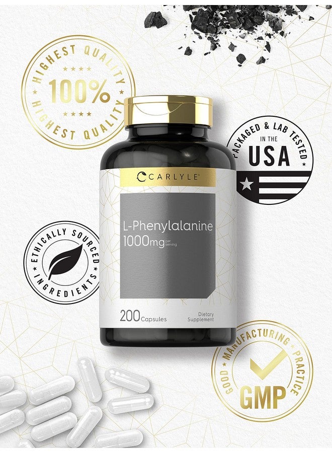Carlyle L Phenylalanine Supplement 1000mg | 200 Capsules | Non-GMO & Gluten Free - Image 5