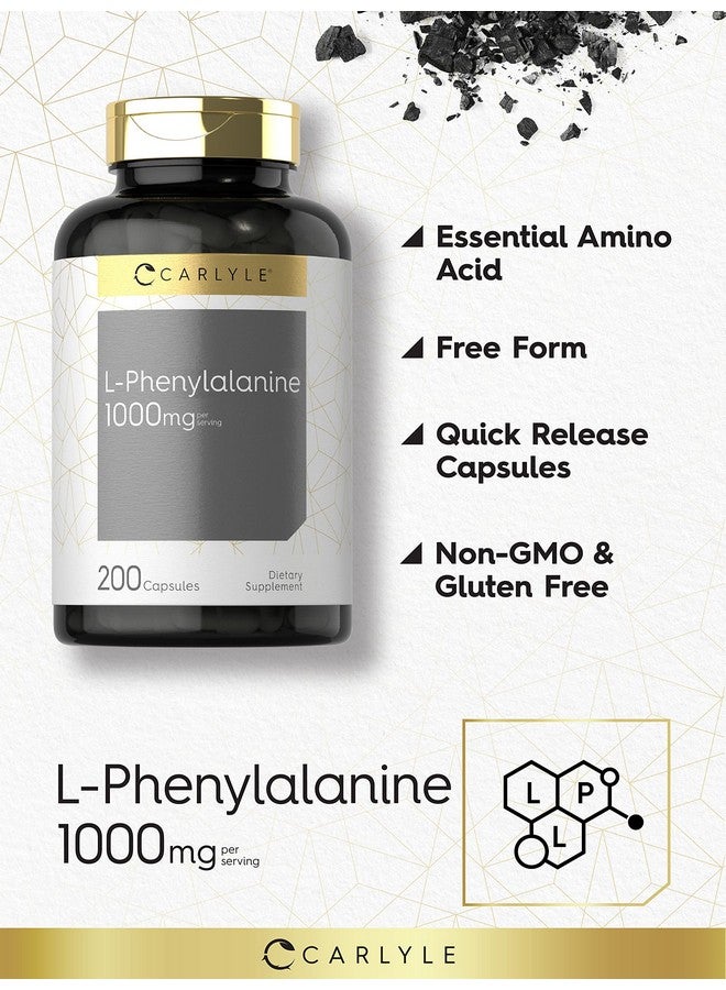 Carlyle L Phenylalanine Supplement 1000mg | 200 Capsules | Non-GMO & Gluten Free - Image 3