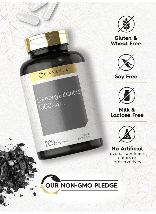 Carlyle L Phenylalanine Supplement 1000mg | 200 Capsules | Non-GMO & Gluten Free - Image 4