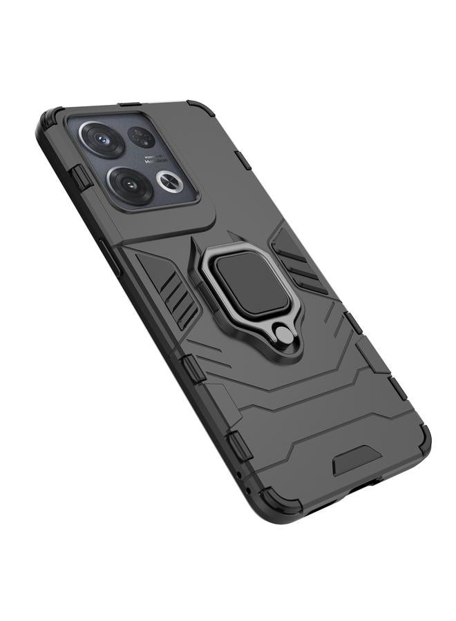 إيروريكس جراب لهاتف OPPO Reno8 Pro مقاوم للصدمات مصنوع من مادة PC + TPU مع حامل حلقي مغناطيسي - Image 3