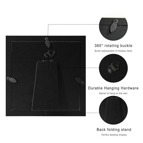 CCDCC 5x5 Small Shadow Box Picture Frame Display Case with Soft Linen Back, Black Wooden Memory Shadow Box Frame with Tempered Glass Cover for Wall or Tabletop Display - Image 4