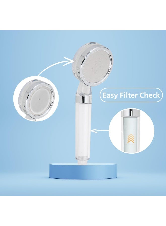 إيسي فلتر رأس دش محمول عالي الضغط مع خرطوشة كبريتيت، ومنعم مياه، وإزالة الكلور، ويتضمن فلترين بديلين من القطن PP - Image 2