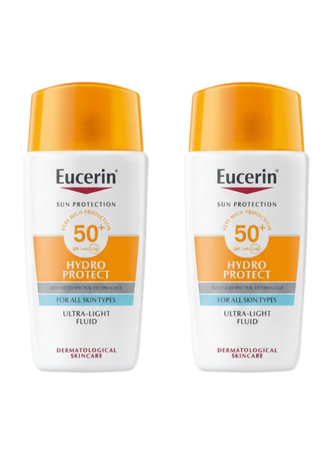 Pack Of 2 Sunscreen Hydro Protect Face Ultra Light Fluid, High UVA/UVB Protection, SPF 50+ 50ml For all skin types skincare - Image 1