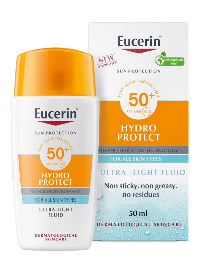 Pack Of 2 Sunscreen Hydro Protect Face Ultra Light Fluid, High UVA/UVB Protection, SPF 50+ 50ml For all skin types skincare - Image 2