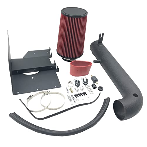 OBUYTO 3-Inch Cold Air Intake Kit with Heat Shield + Filter Compatible for Jeep Wrangler 2012-2017 Wrangler JK 2018 3.6L V6 (Black Tube & Red Filter) - Image 3