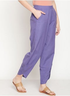 Abhishti Cotton Flex Very Peri Overlapped Hem Pants  - Image 4