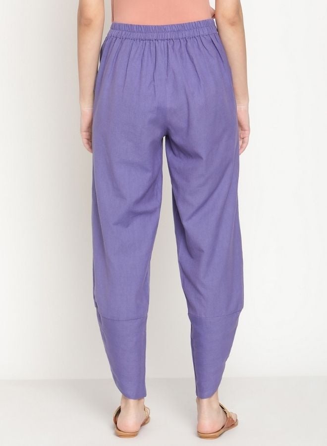 Abhishti Cotton Flex Very Peri Overlapped Hem Pants  - Image 5