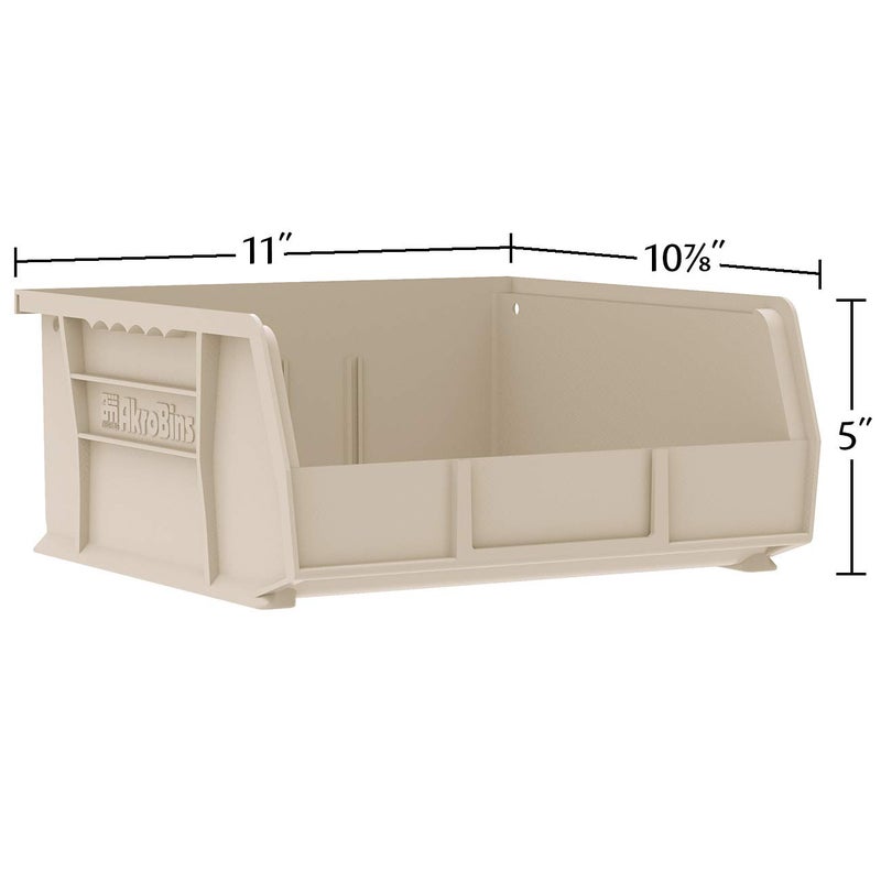 Akro-Mils 30235 AkroBins Plastic Storage Bins, Space-Saving Stackable Bins for Garage, Pantry, Craft Organization, 11" x 11" x 5", Clear, 6-Pack - Image 2
