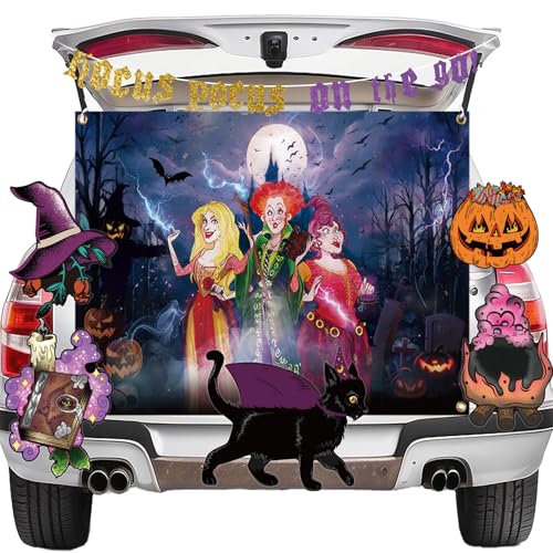 VABAMNA Hocus Pocus Trunk or Treat Car Decorations Kit for Suv Hocus Pocus Halloween Decoration set for Car Archway Garage Door Halloween Party Decorations Indoor Outdoor - Image 1
