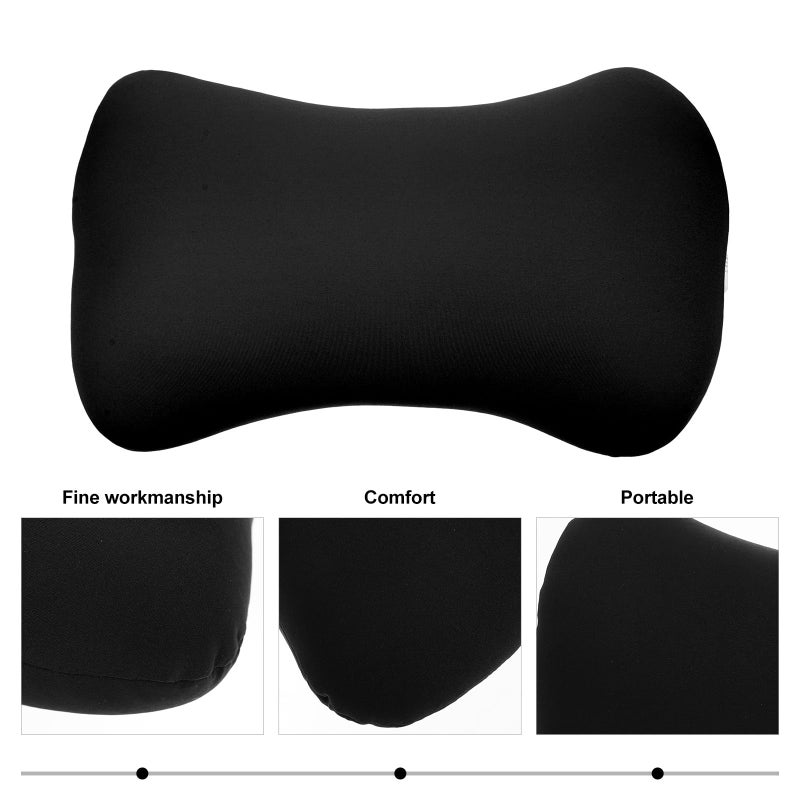 Portable Mini Bone Pillow Foam Particle Camping Pillow Black Neck Support Outdoor Travel - Image 4