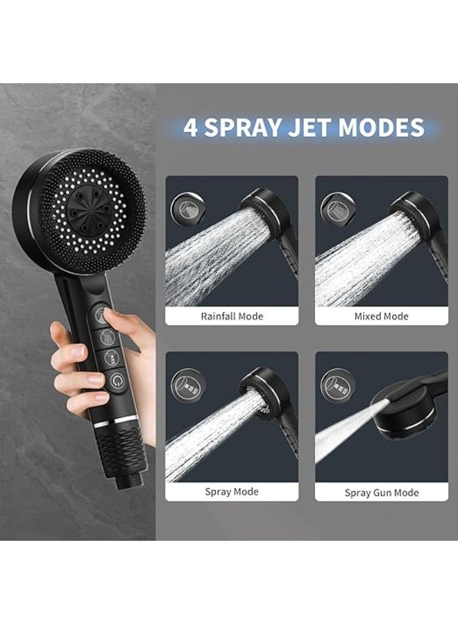 Arabest Hard Water Filter Shower Head with Hose and Holder, 4 Mode High Pressure Handheld Showerhead with Pause Switch, Removes Residual Chlorine and Impurities, Ideal for Dry Skin, Hair Care, Family Use - Image 5