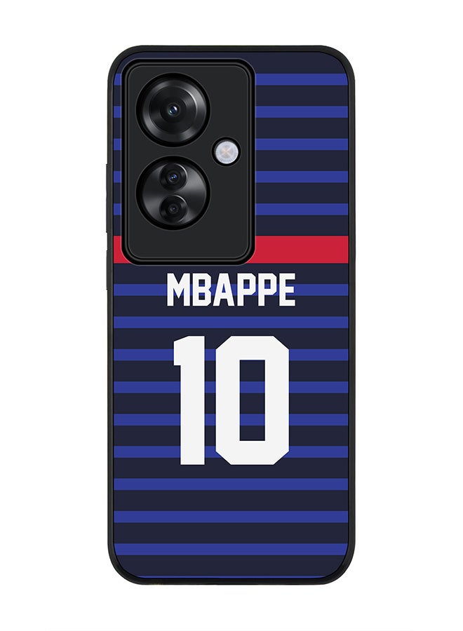 Stylizedd Rugged Black edge case for Oppo Reno11 F / Oppo F25 Pro 5G, Slim fit Flexible Anti Drop Thin Cover - Football Team - France, Player Name - Mbappe - Image 1