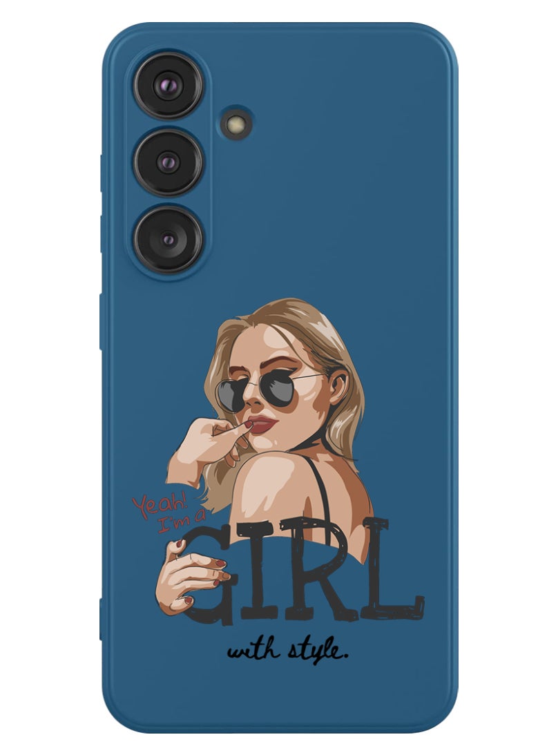 Theodor Protective Slim Fit Case Liquid Silicone Cover with Full Body Protection Anti-Scratch Shockproof Case For Samsung Galaxy S24 (Blue) - Girl with Style - Image 1