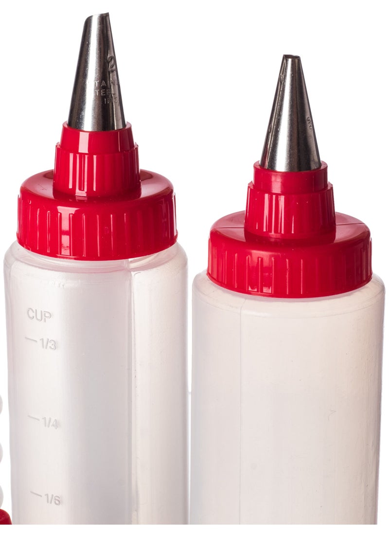 Dania - 6-piece cake decorating set Made of plastic and aluminum head It consists of 5 bottles to fill the cream And a small spatula to pave the cream. - Image 1