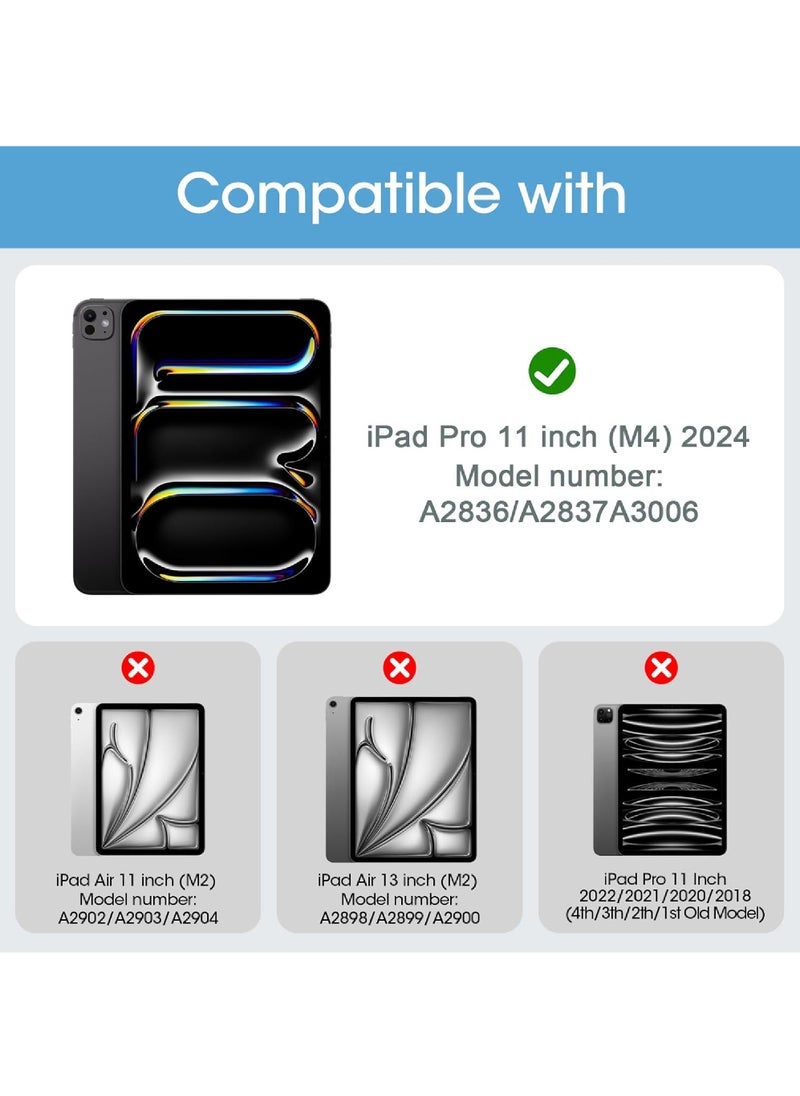 Smart Case for iPad Pro 11 Inch 2024 M4 with Pencil Holder Clear Back Slim Tri-fold Folio Stand Shell Tablet Cover for iPad Pro 11” 2024 5th Generation - Image 2