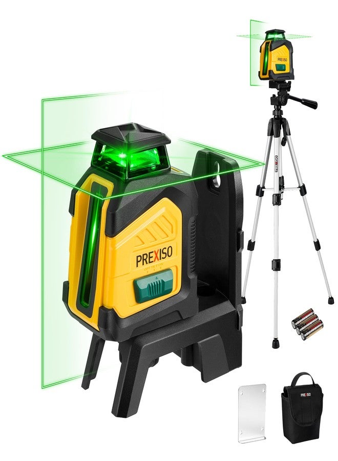 PREXISO 360° Laser Level with Tripod, 100Ft Dual Power Self Leveling Cross Line Laser- Wide Angle Vertical Line for Construction, Floor Tile, Renovation with Magnetic Base, Wall Panel Stand, Carry Bag - Image 1