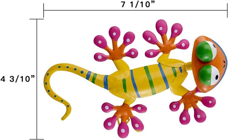 YEAHOME 4 Pack Metal Geckos Inspirational Wall Art, Mexican Outdoor Wall Decor with Shaking Head, Lizard Wall Sculptures & Statues for Farmhouse, Porch, Patio, Lawn, Fence, Backyard - Image 2
