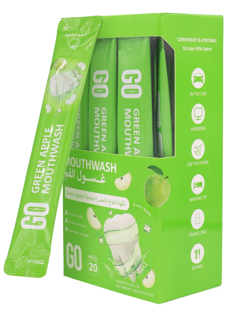 جو فريش غسول الفم بنكهة التفاح الأخضر 20 قطعة 12 مل - Image 1
