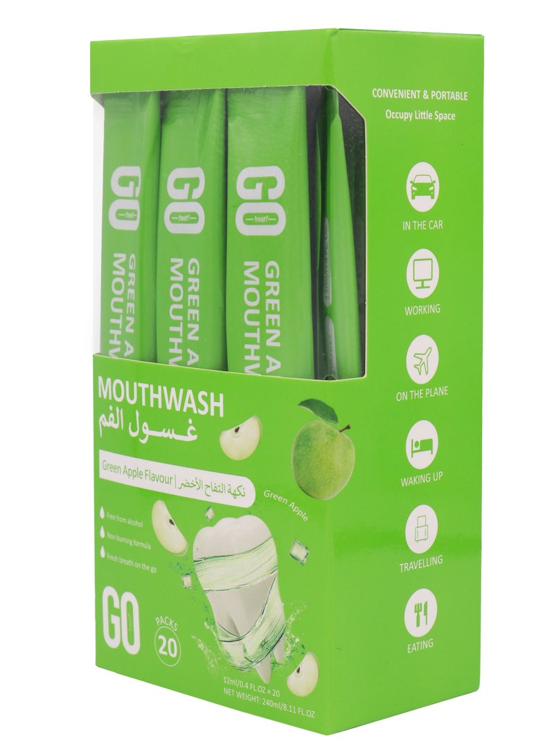 جو فريش غسول الفم بنكهة التفاح الأخضر 20 قطعة 12 مل - Image 3