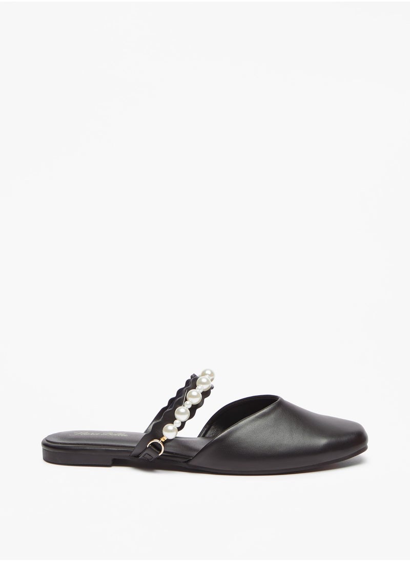 Flora Bella By Shoexpress - Womens Flora Bella Pearl Embellished Slip On Mules Ramadan Collection - Image 1