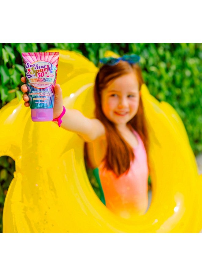 Sunshine & Glitter Sea Star Sparkle Biodegradable Glitter Sunscreen With Spf 50 Rainbow Party Cake Water Resistant 80 Min Biodegradable Glitter Vegan & Cruelty Free Tsa Approved 3.4 Oz - Image 5