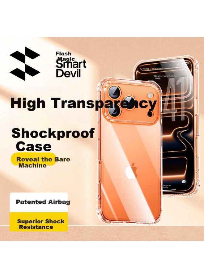 SmartDevil Shanmo Compatible With Apple Iphone 17 Pro Max Case, Iphone 17 Pro Max Airbag Shockproof Protective Cover, Ultra-thin Full Lens Protection Transparent Soft Case, Anti-yellowing Wear-resistant Uni Desig - Image 1