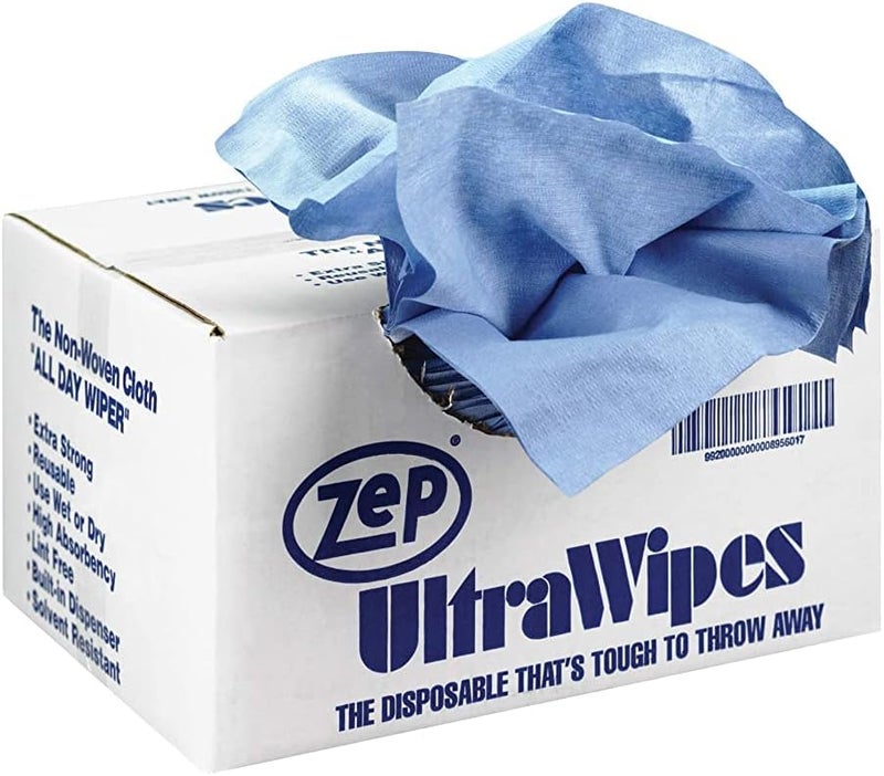 Zep Blue Ultra Wipes Shop Towel 895601Case of 450 Wipes 12 x 14 Inch Wipes Great for Mechanics and Workshops - Image 1