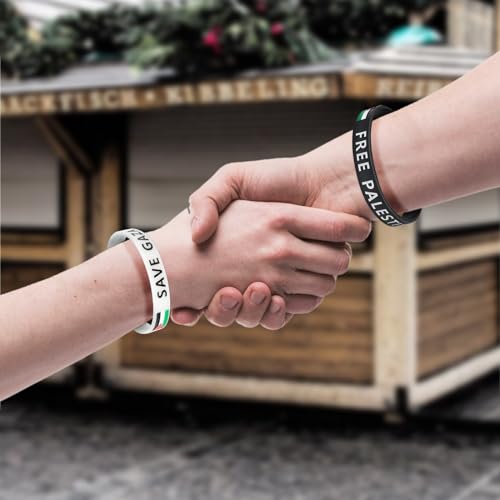FINDAT Free Palestine Silicone Wristbands Palestine Flag Bracelet Rubber Men & Women 20 Pack - Image 3