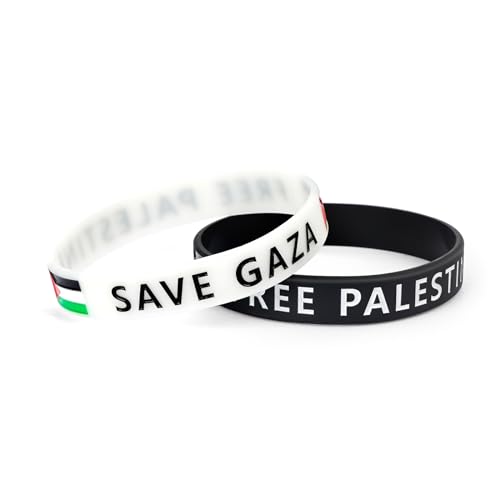 FINDAT Free Palestine Silicone Wristbands Palestine Flag Bracelet Rubber Men & Women 20 Pack - Image 2