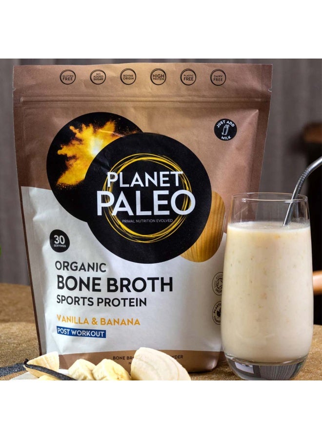 Planet Organic Planet Paleo Organic Bone Broth Post Workout Sports Protein Powder, Vanilla & Banana Flavor 480G - Image 3