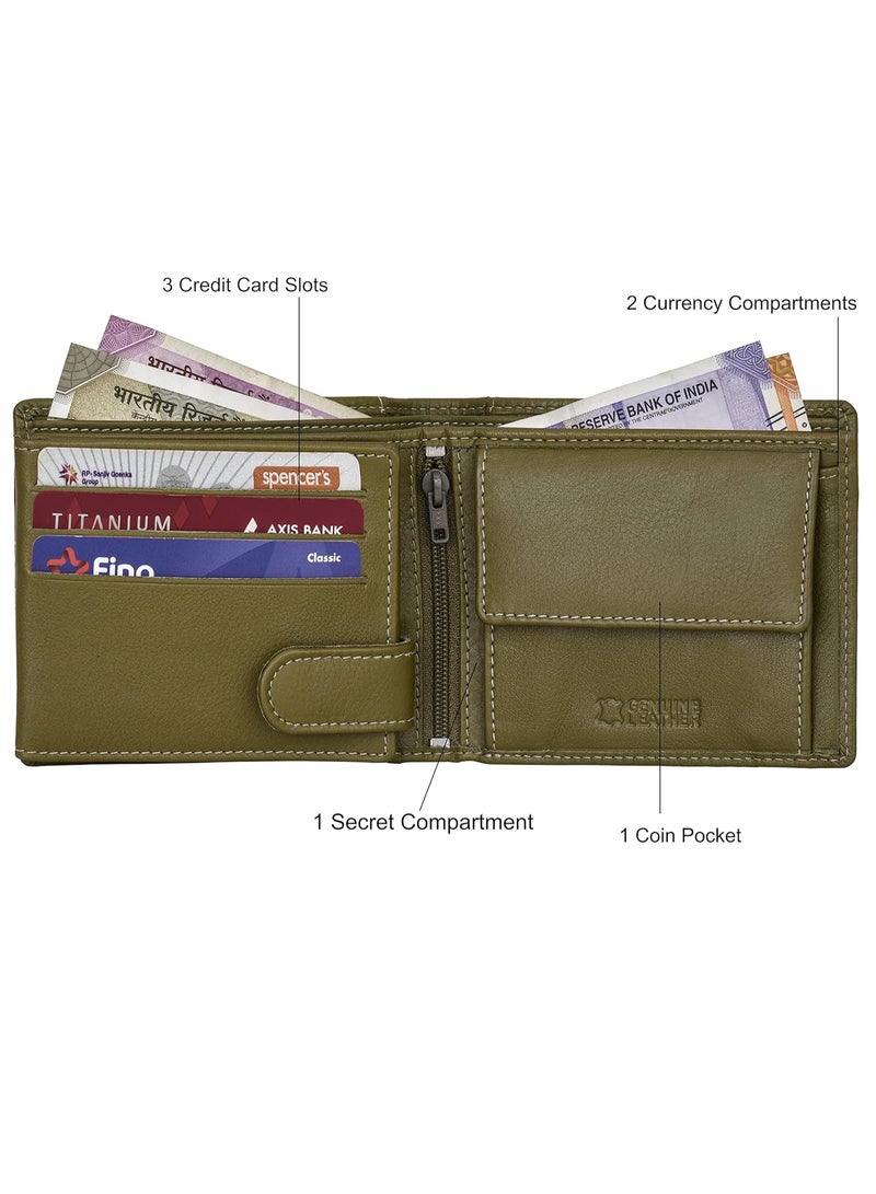 URBANFOREST URBAN FOREST Oliver Olive Green Leather Wallet for Men - Image 5