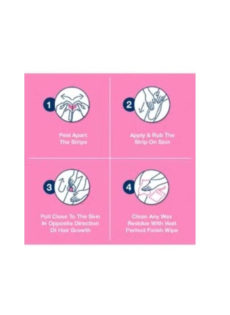 Veet - Hair Removal Easy Gel Strips Body And Legs For Sensitive Skin Soothing Almond Oil And Cornflower Scent 20 Strips - Image 1